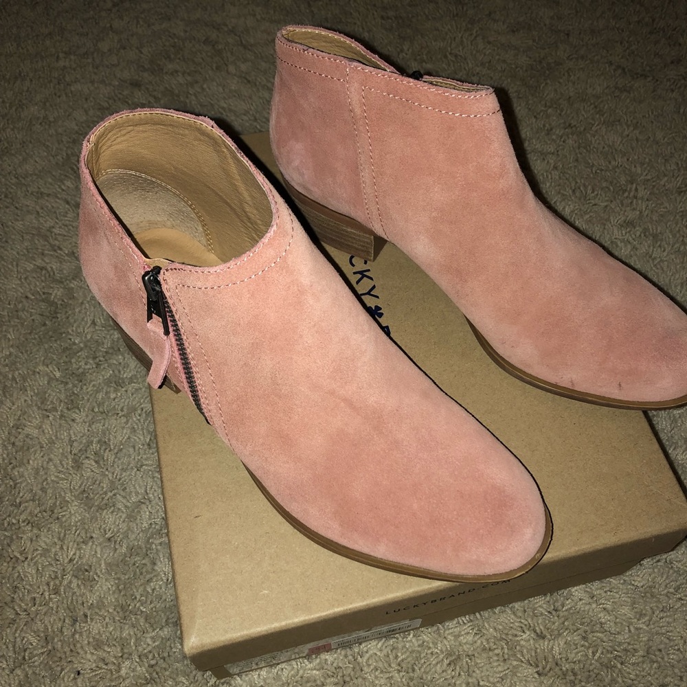 Lucky Brand “Canyon Rose” Suede Booties